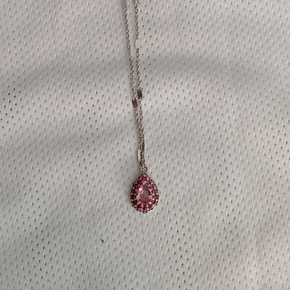 Bomb Party Jewelry - Bomb Party Pink Topaz Rhodium Plated Necklace